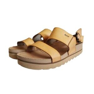 REEF Women's Vista Hi Buckle Platform Sandals - Natural Tan Brown Size 8